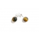 Brown Tiger's Eye and Silver Stud Earrings